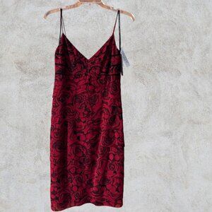 Chetta B Sheath 100% Silk Dress Spaghetti Strap